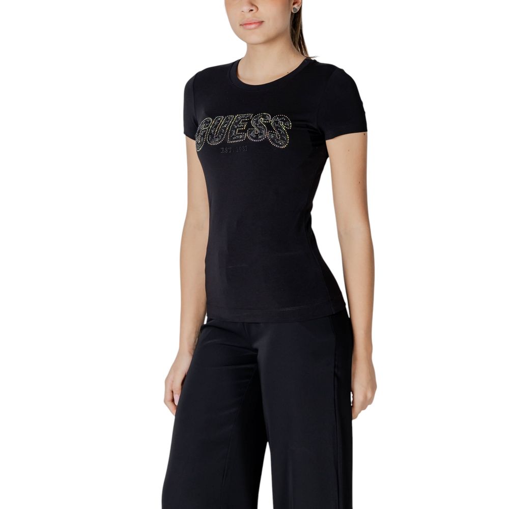 Guess Black Cotton T-Shirt $148.00 Guess Luzworld