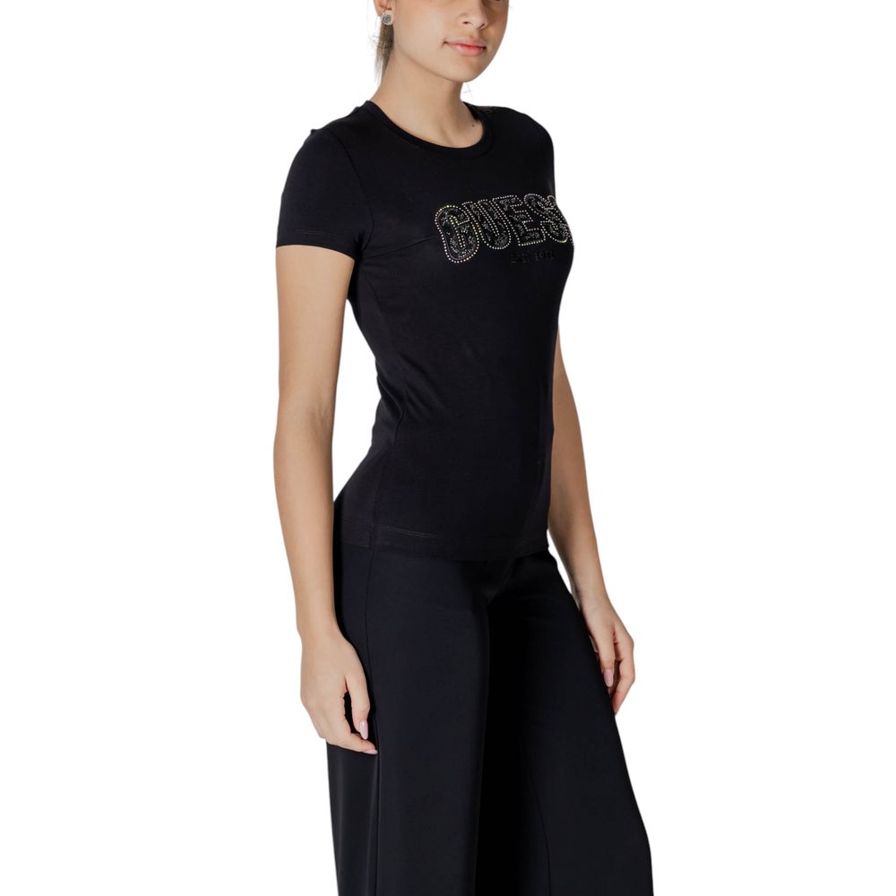 Guess Black Cotton T-Shirt $148.00 Guess Luzworld