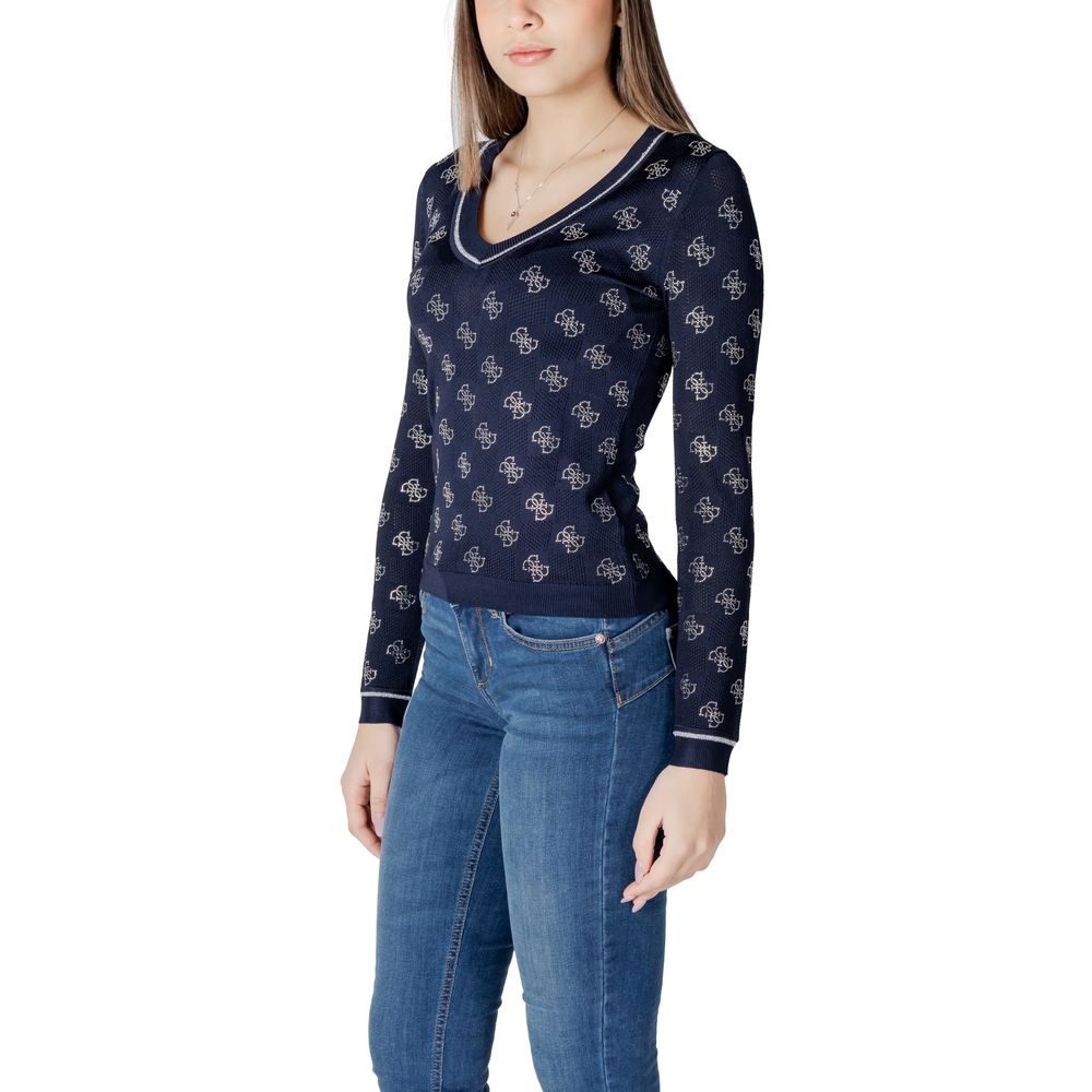 Guess Blue Viscose Sweater $258.00 Guess Luzworld