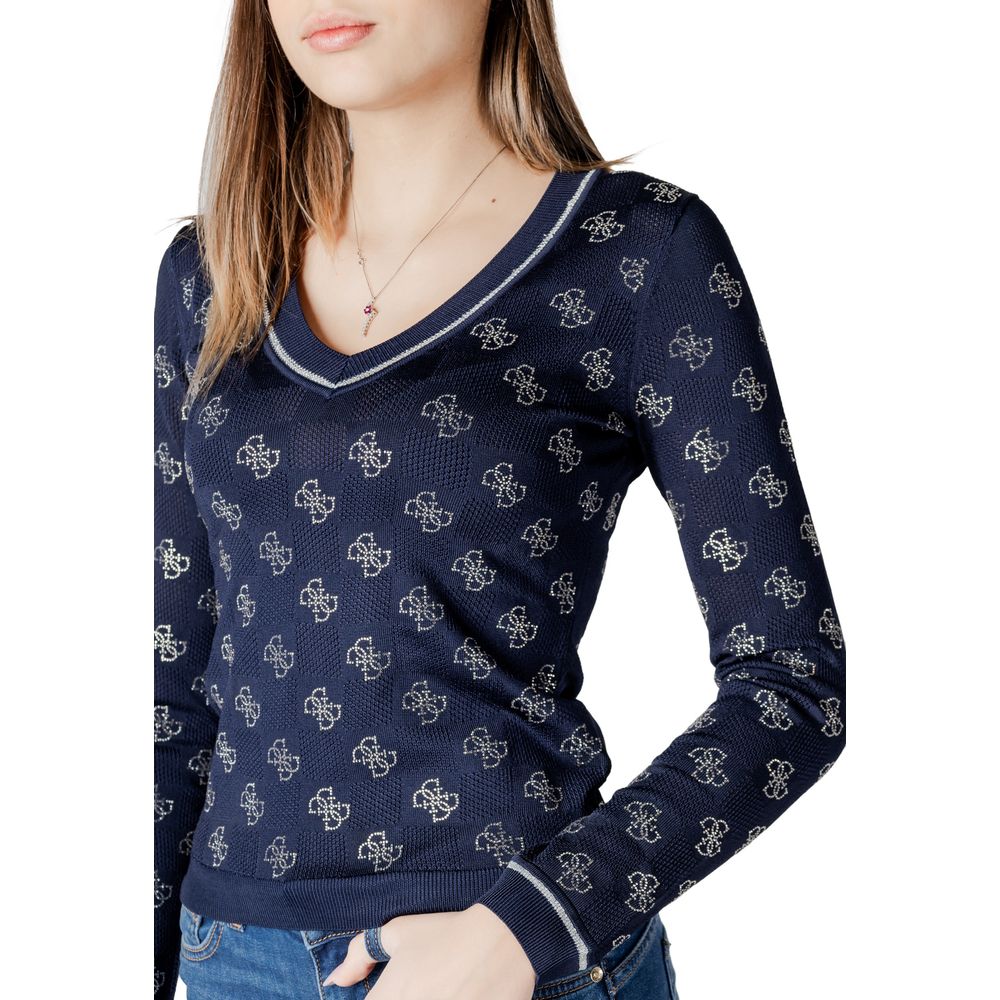 Guess Blue Viscose Sweater $258.00 Guess Luzworld