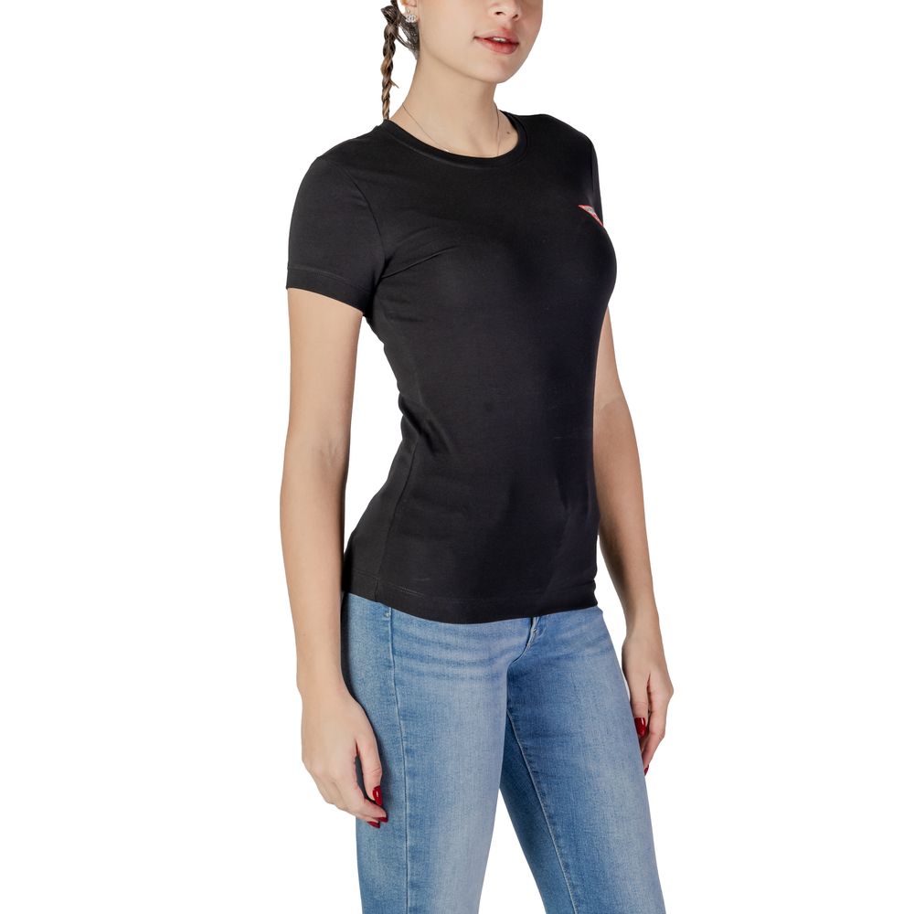Guess Black Cotton T-Shirt $123.00 Guess Luzworld