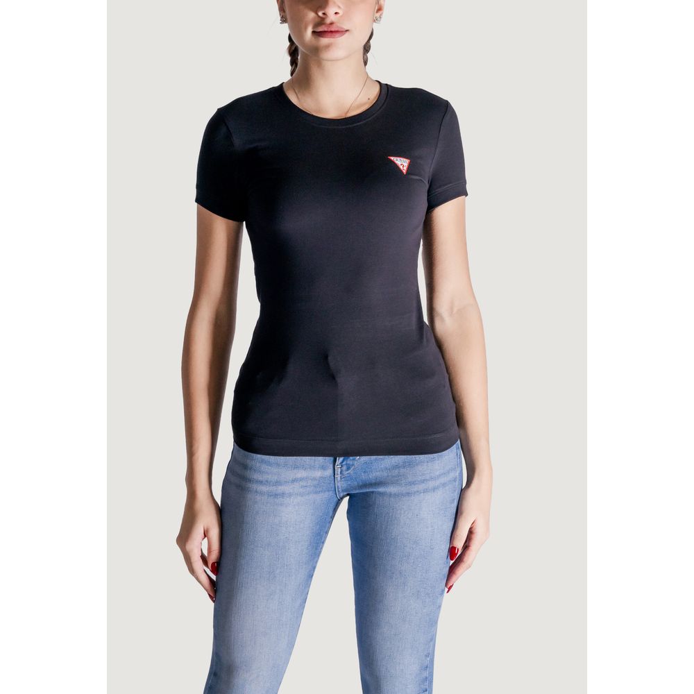 Guess Black Cotton T-Shirt $123.00 Guess Luzworld