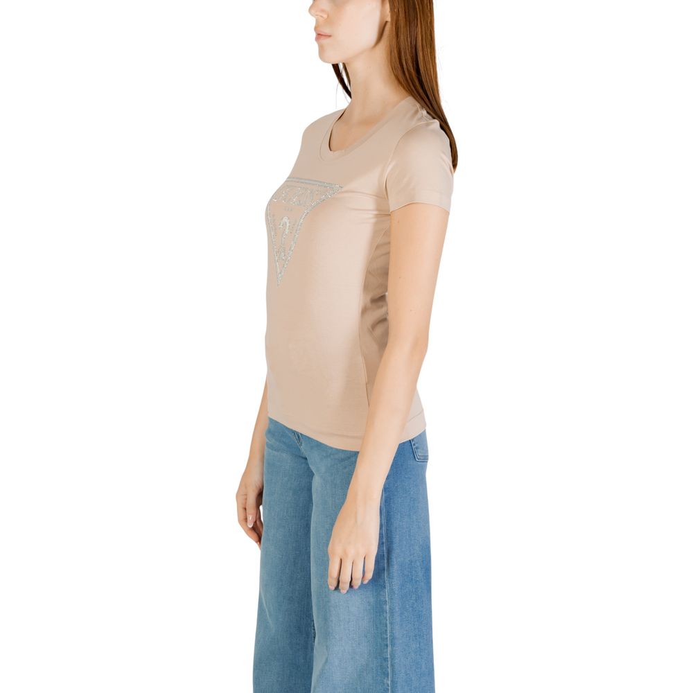 Guess Beige Cotton T-Shirt $145.00 Guess Luzworld