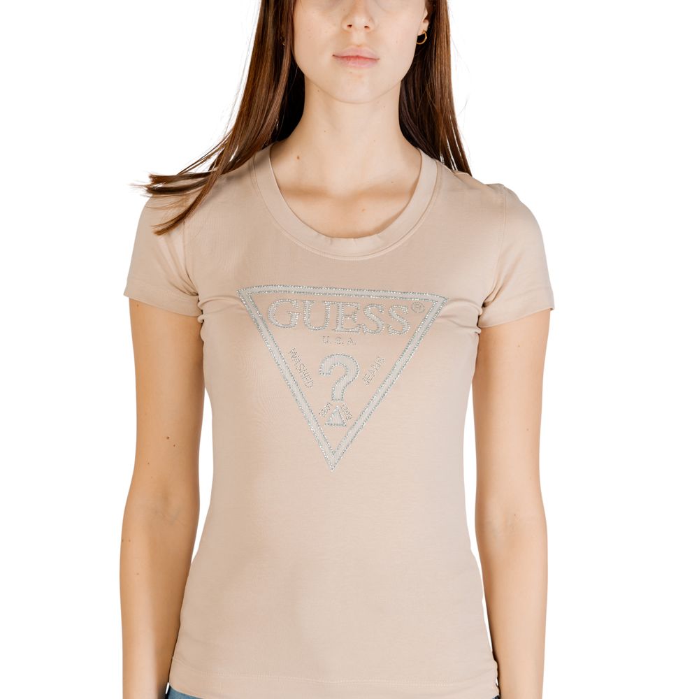 Guess Beige Cotton T-Shirt $145.00 Guess Luzworld