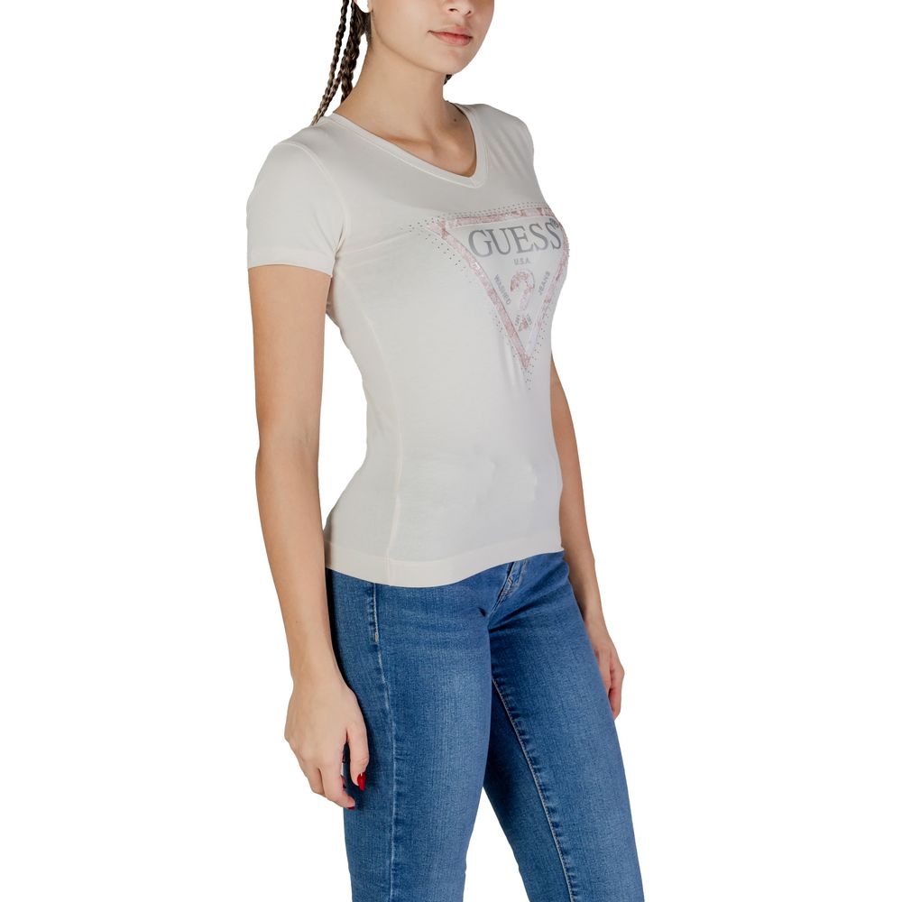 Guess Cream Cotton T-Shirt $145.00 Guess Luzworld