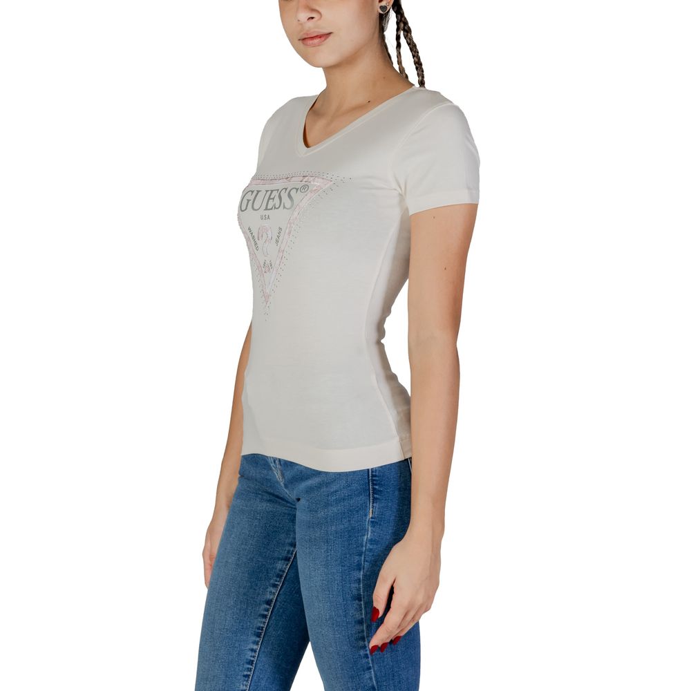 Guess Cream Cotton T-Shirt $145.00 Guess Luzworld