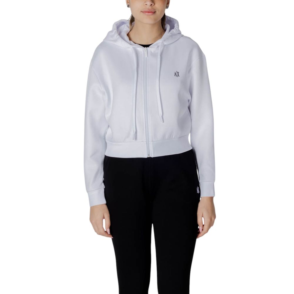 Armani Exchange White Cotton Hoody $266.00 Armani Exchange Luzworld