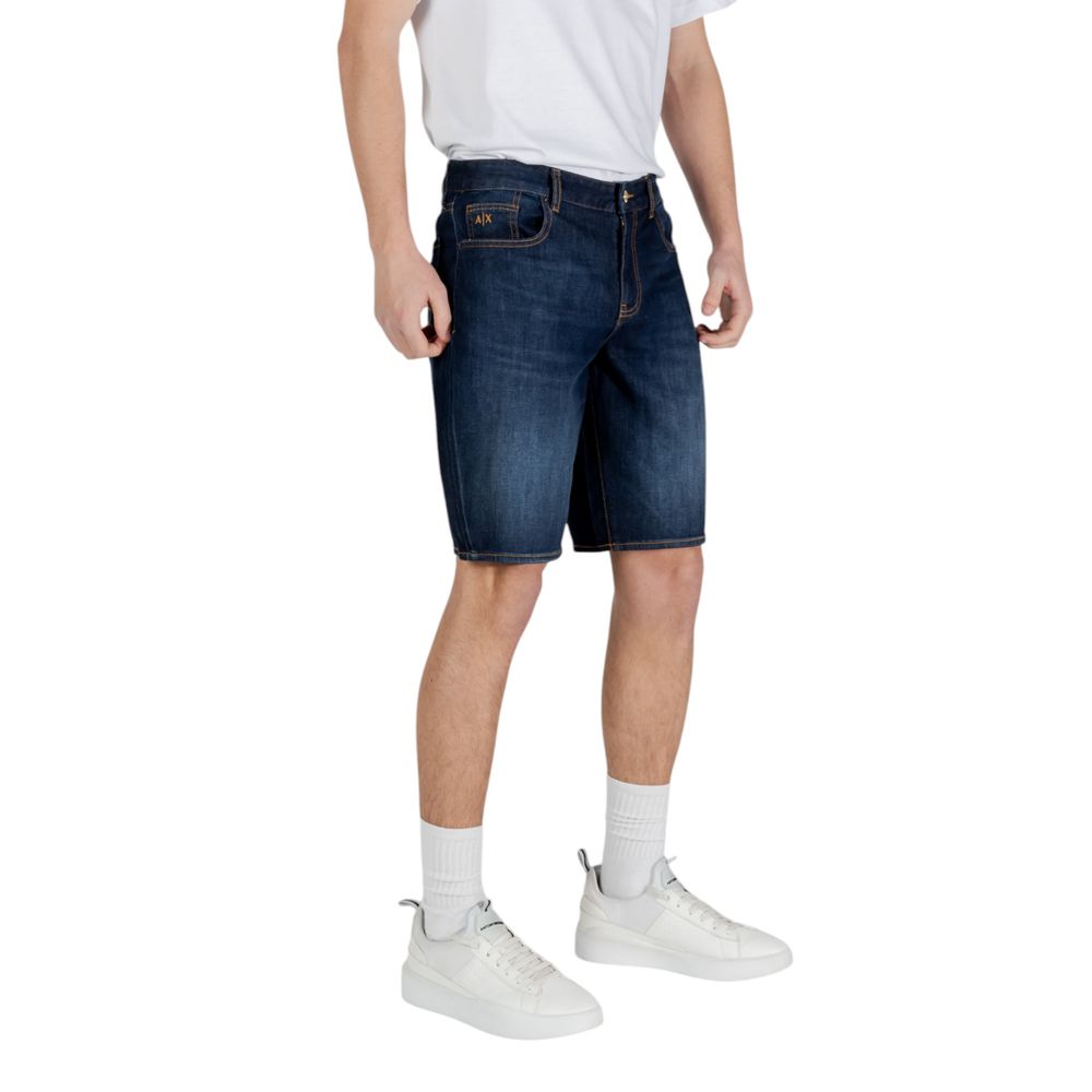 Armani Exchange Blue Cotton Bermuda $289.00 Armani Exchange Luzworld
