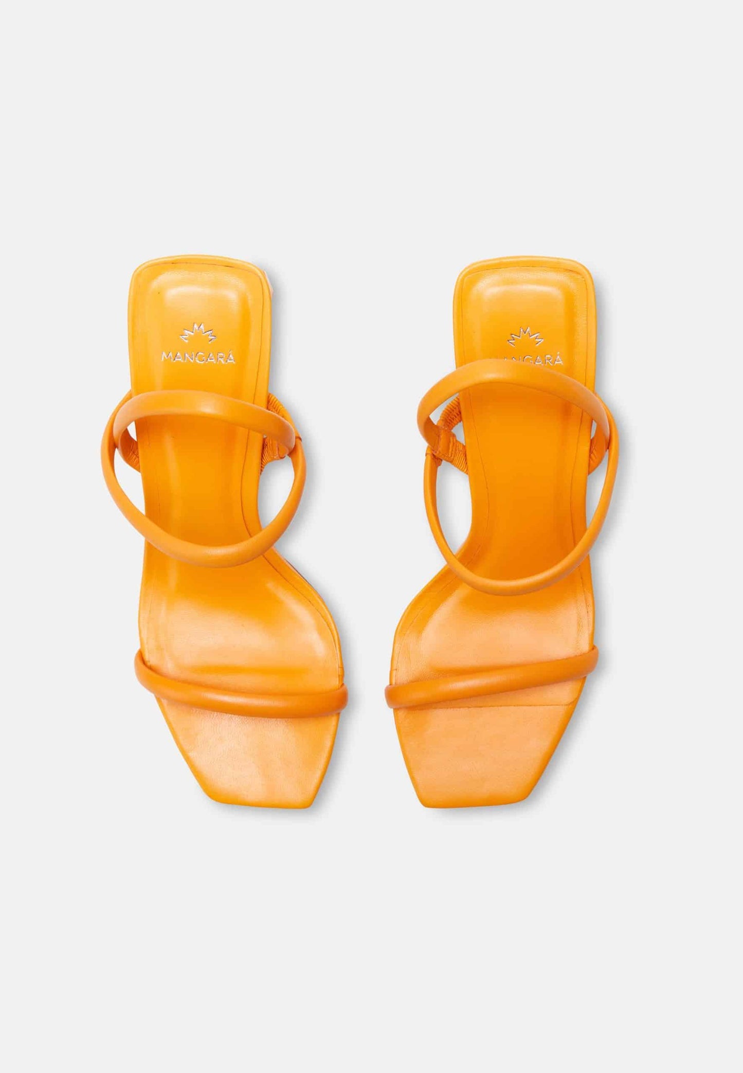 Mangará Atelier Orange Goat Leather Sandals – 6.5 Cm Block Heel