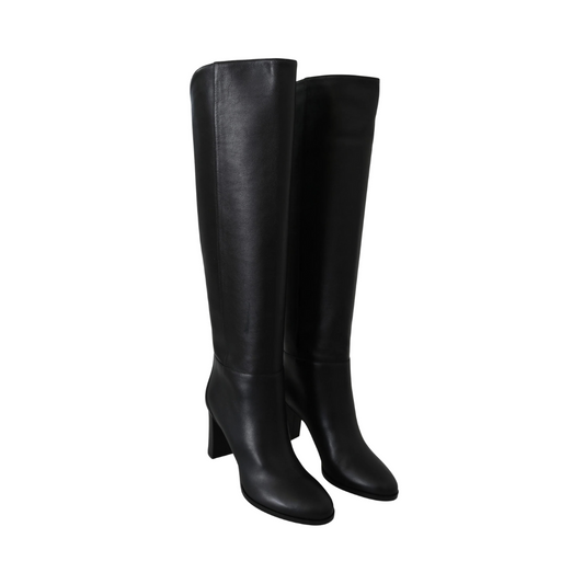 Jimmy Choo Elegant Black Calf Leather Heeled Boots $1956.00 Jimmy Choo Luzworld