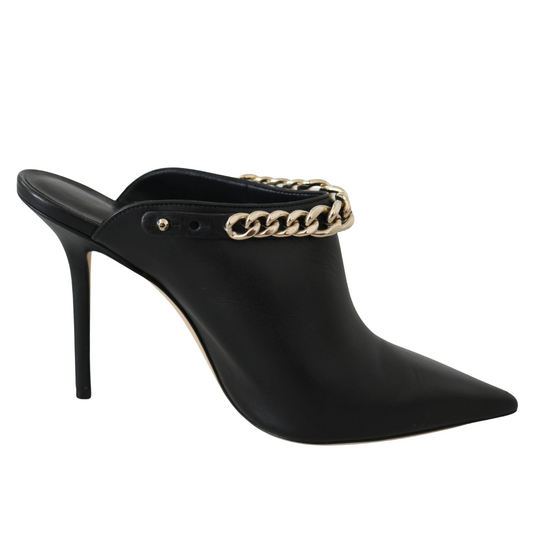 Jimmy Choo Elegant Black Gold Leather Pumps $1956.00 Jimmy Choo Luzworld