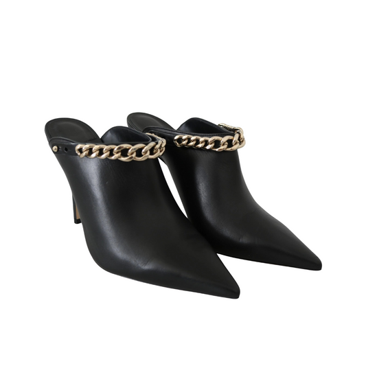 Jimmy Choo Elegant Black Gold Leather Pumps $1956.00 Jimmy Choo Luzworld