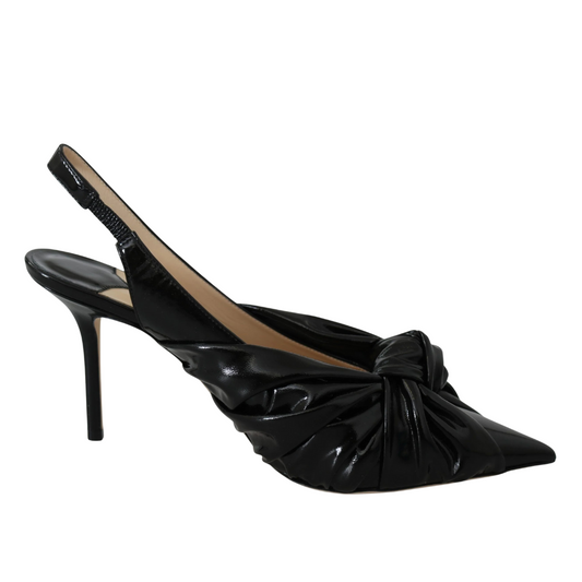 Jimmy Choo Elegant Black Leather Pointed Toe Pumps $1684.00 Jimmy Choo Luzworld