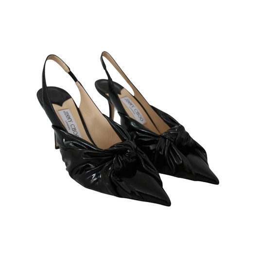 Jimmy Choo Elegant Black Leather Pointed Toe Pumps $1684.00 Jimmy Choo Luzworld