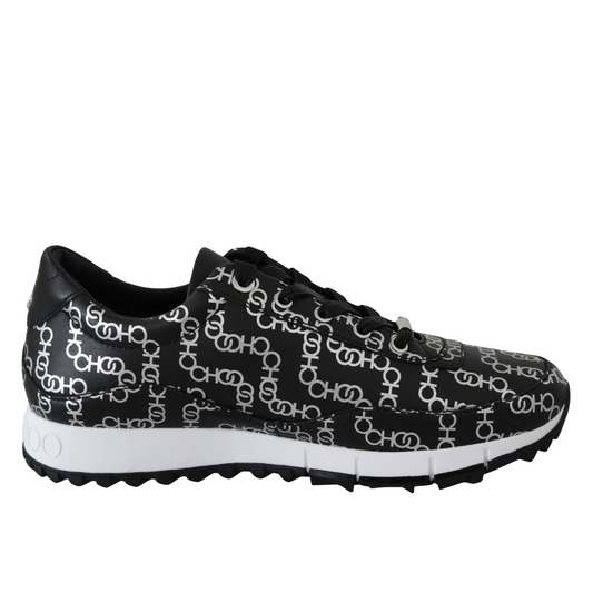 Jimmy Choo Elegant Black & Silver Leather Sneakers $945.00 Jimmy Choo Luzworld