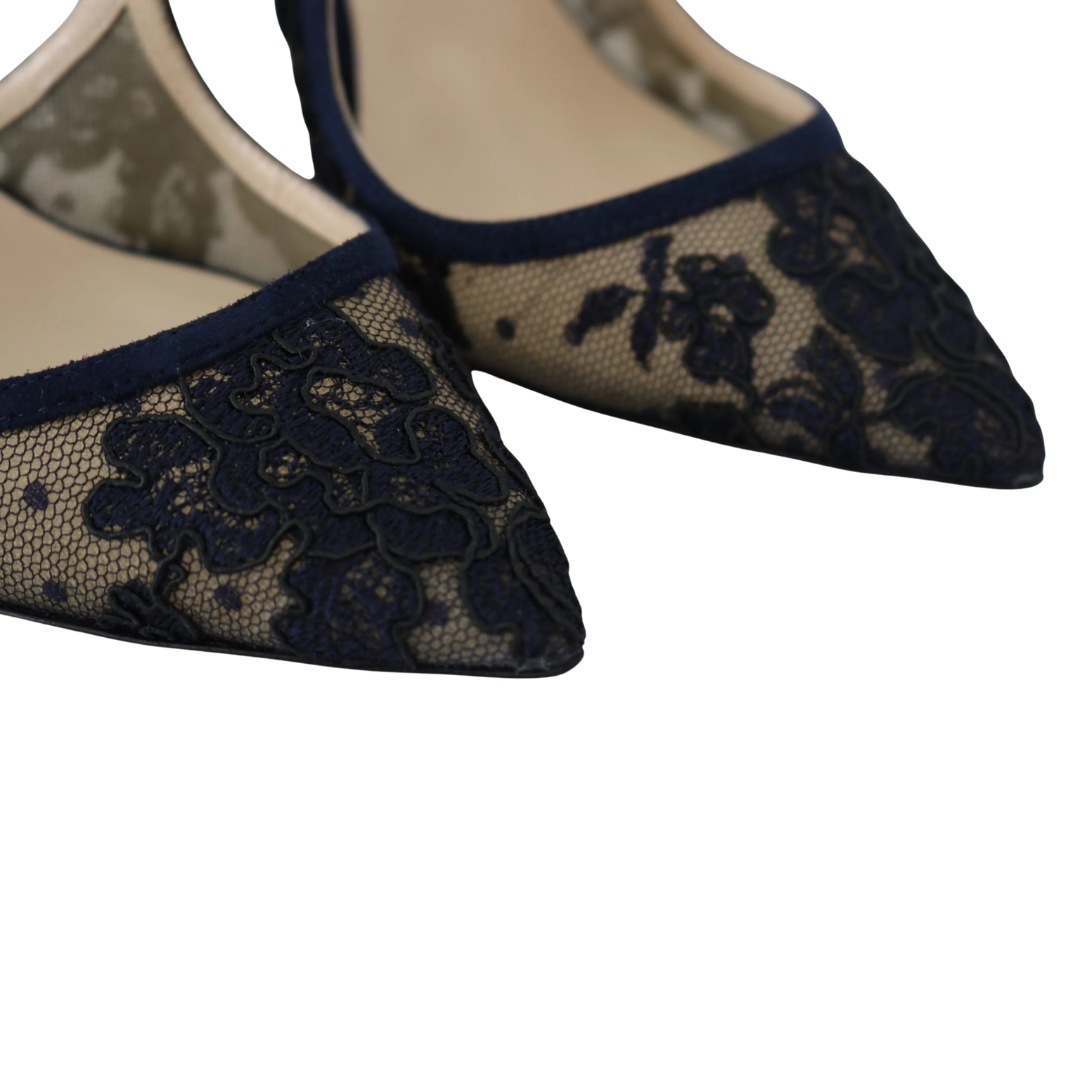 Jimmy Choo Navy Lancer Leather Pumps Elegance Unleashed $1782.00 Jimmy Choo Luzworld