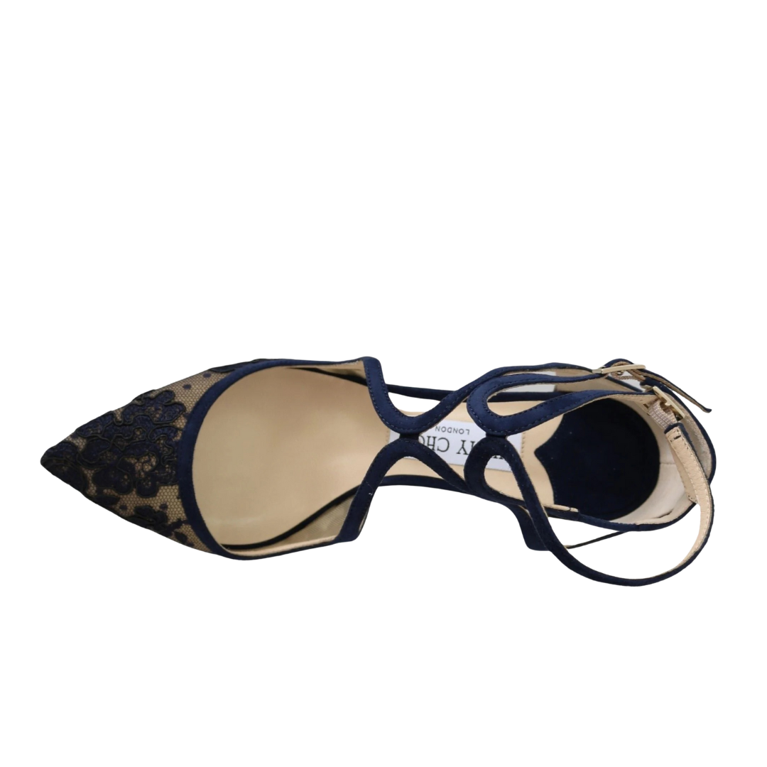 Jimmy Choo Navy Lancer Leather Pumps Elegance Unleashed $1782.00 Jimmy Choo Luzworld