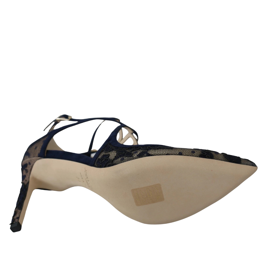 Jimmy Choo Navy Lancer Leather Pumps Elegance Unleashed $1782.00 Jimmy Choo Luzworld
