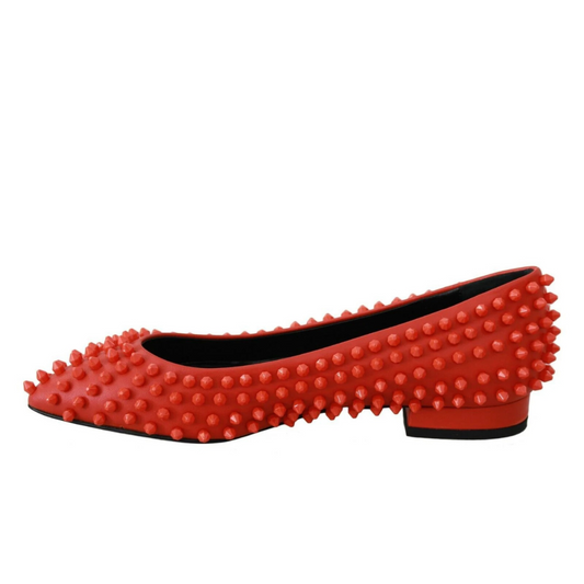Philipp Plein Orange Leather Ballerina WHAT I DO Flats Shoes $1604.00 Philipp Plein Luzworld