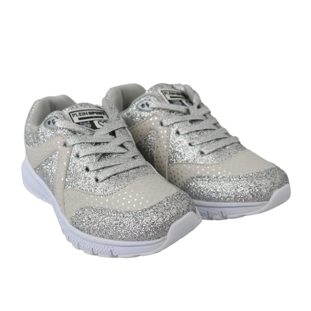 Plein Sport Chic Silver Runner Jasmines Sneakers $736.00 Plein Sport Luzworld