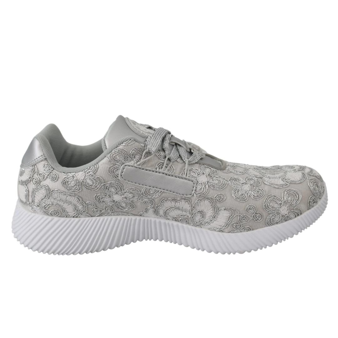 Plein Sport Silver Gleam Runner Joice Sneakers $706.00 Plein Sport Luzworld