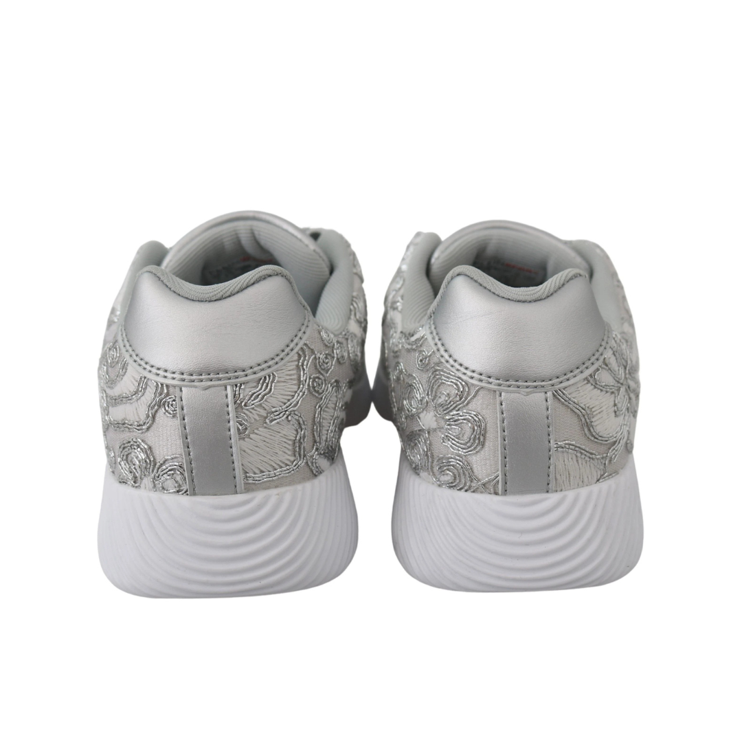 Plein Sport Silver Gleam Runner Joice Sneakers $706.00 Plein Sport Luzworld