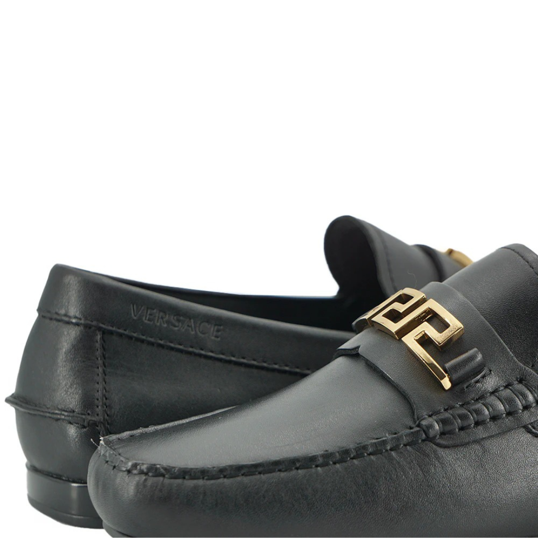 Versace Elegant Black Calf Leather Men's Loafers $1199.00 Versace Luzworld
