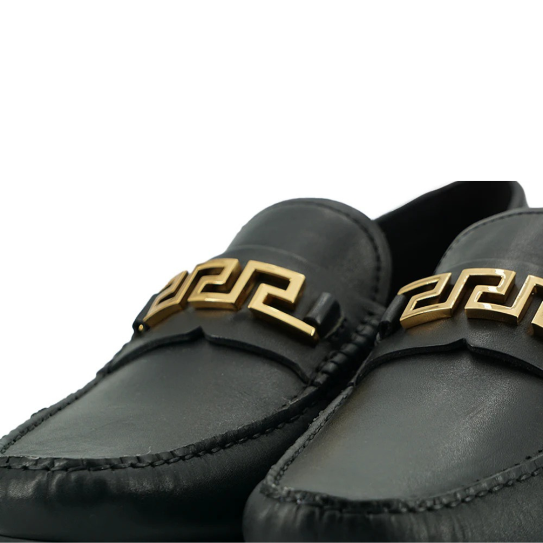 Versace Elegant Black Calf Leather Men's Loafers $1199.00 Versace Luzworld