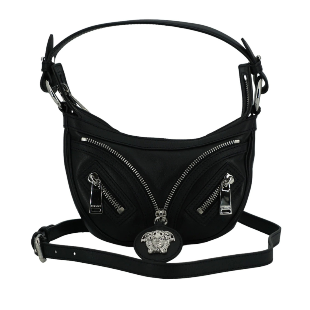 Versace_Elegant_Black_Mini_Hobo_Shoulder_Bag