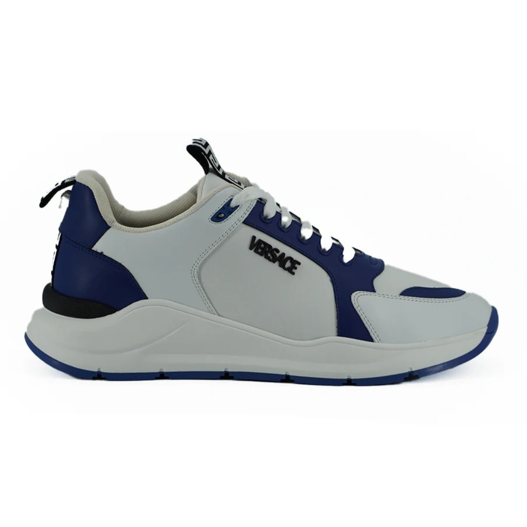 Versace Elegant Blue and White Leather Sneakers $1616.00 Versace Luzworld