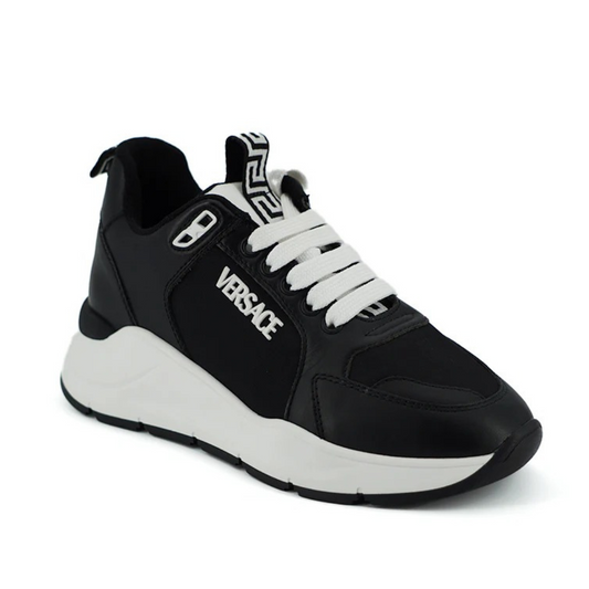 Versace Elegant Monochrome Leather Sneakers $1616.00 Versace Luzworld