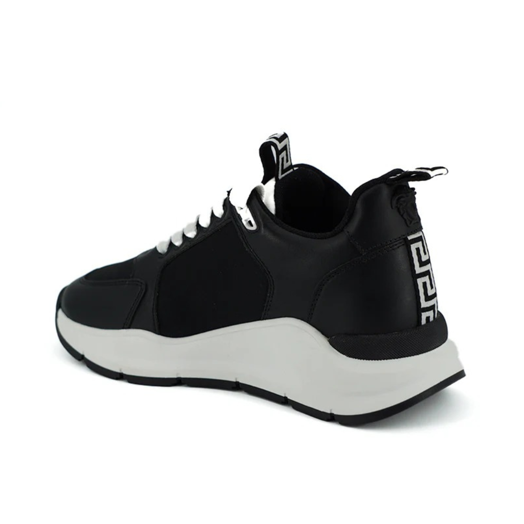 Versace Elegant Monochrome Leather Sneakers $1616.00 Versace Luzworld