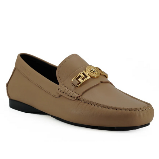 Versace Exquisite Medusa Gold-Tone Leather Loafers $1301.00 Versace Luzworld