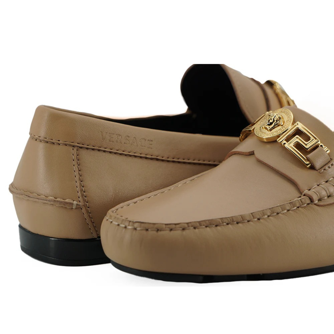 Versace Exquisite Medusa Gold-Tone Leather Loafers $1301.00 Versace Luzworld