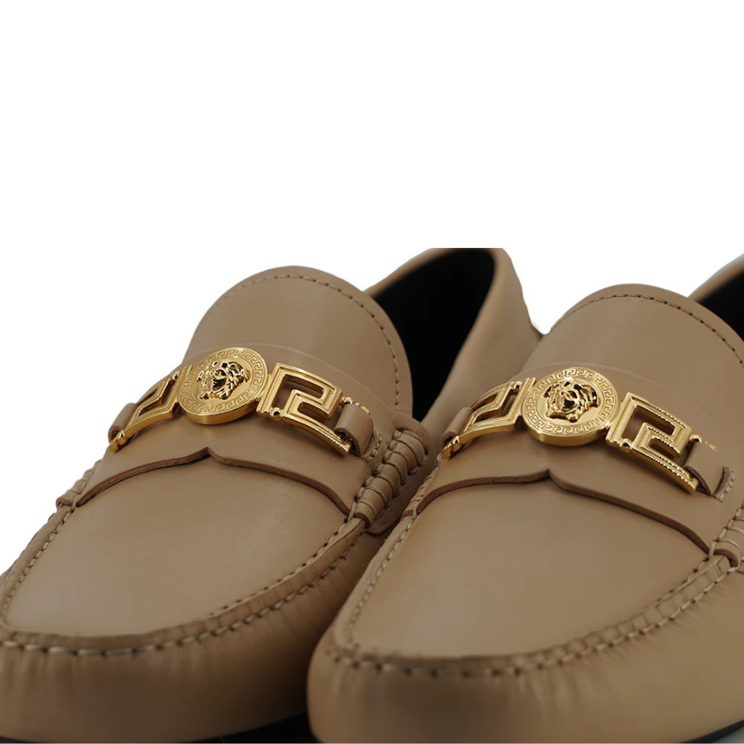 Versace Exquisite Medusa Gold-Tone Leather Loafers $1301.00 Versace Luzworld