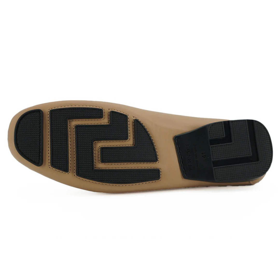 Versace Exquisite Medusa Gold-Tone Leather Loafers $1301.00 Versace Luzworld