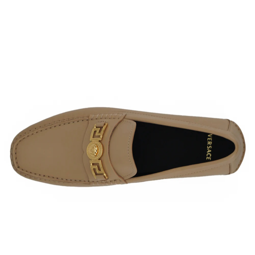 Versace Exquisite Medusa Gold-Tone Leather Loafers $1301.00 Versace Luzworld