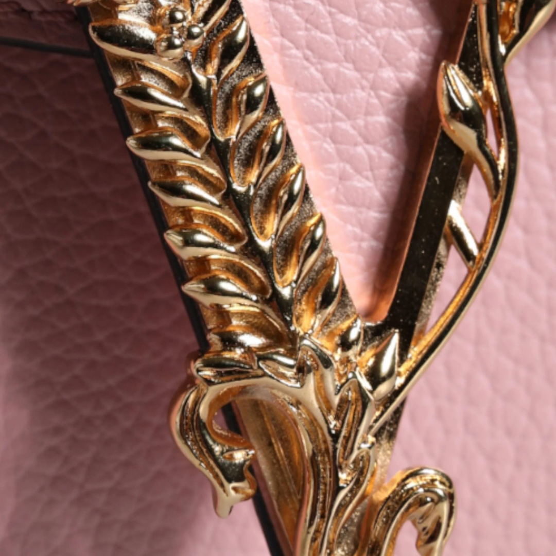 Versace_Pink_Grainy_Calf_Leather_Logo_Crossbody_Shoulder_Bag