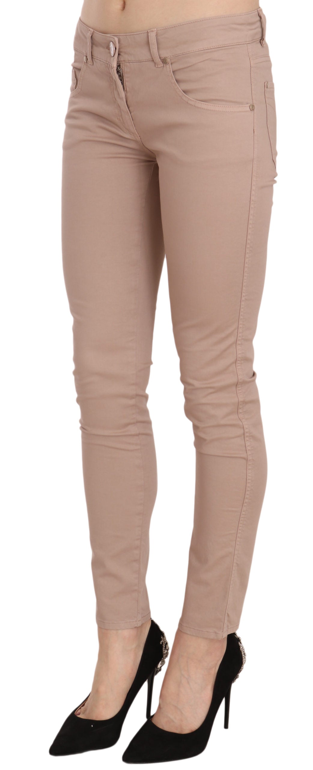 CRISTINAEFFE Brown Low Waist Slim Fit Skinny Cotton Pants $625.00 CRISTINAEFFE Luzworld