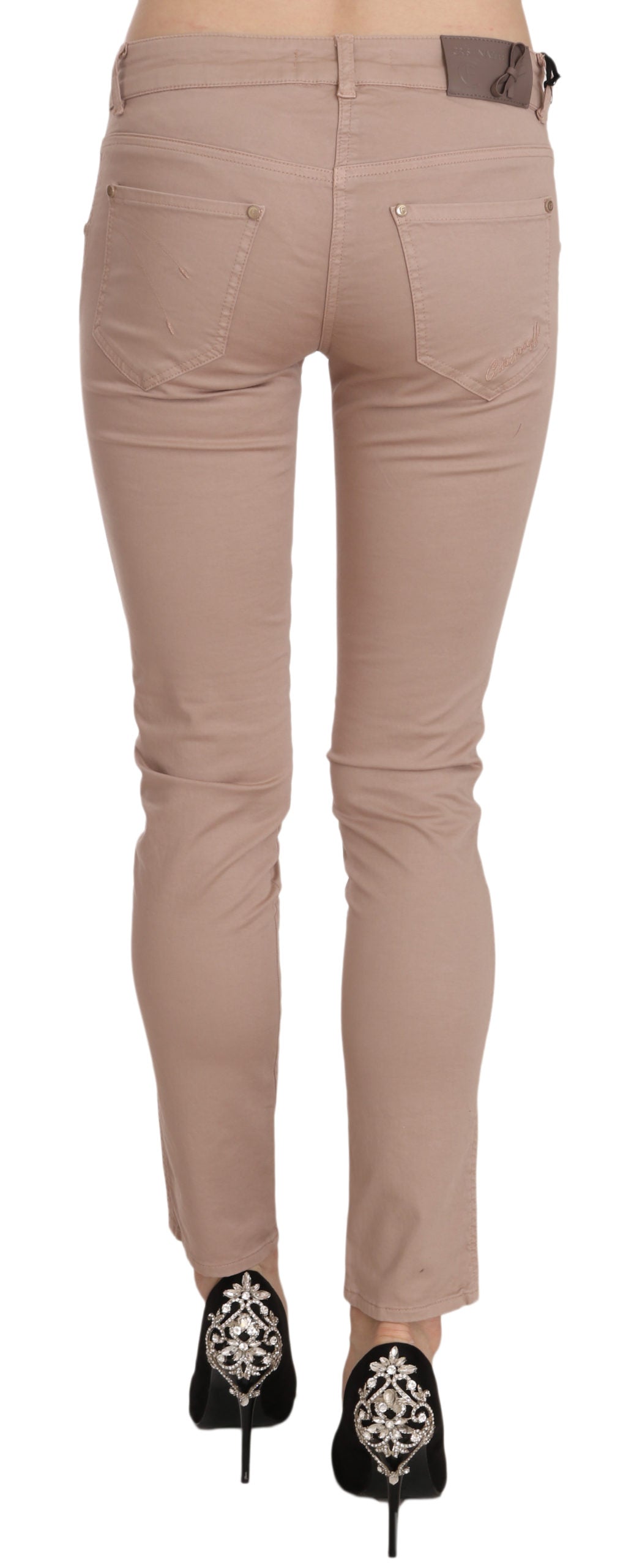 CRISTINAEFFE Brown Low Waist Slim Fit Skinny Cotton Pants $625.00 CRISTINAEFFE Luzworld