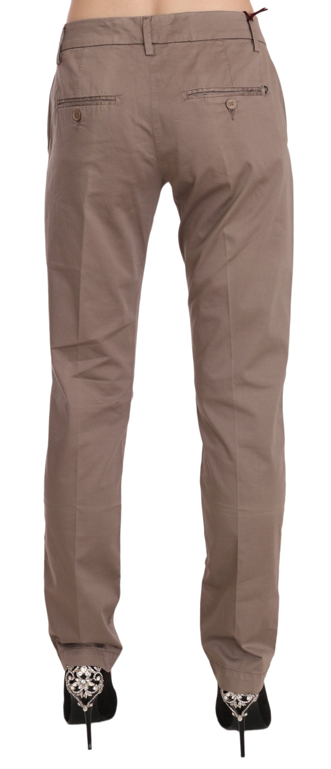 Dondup Brown Low Waist Straight Cut Trouser Pant $625.00 Dondup Luzworld