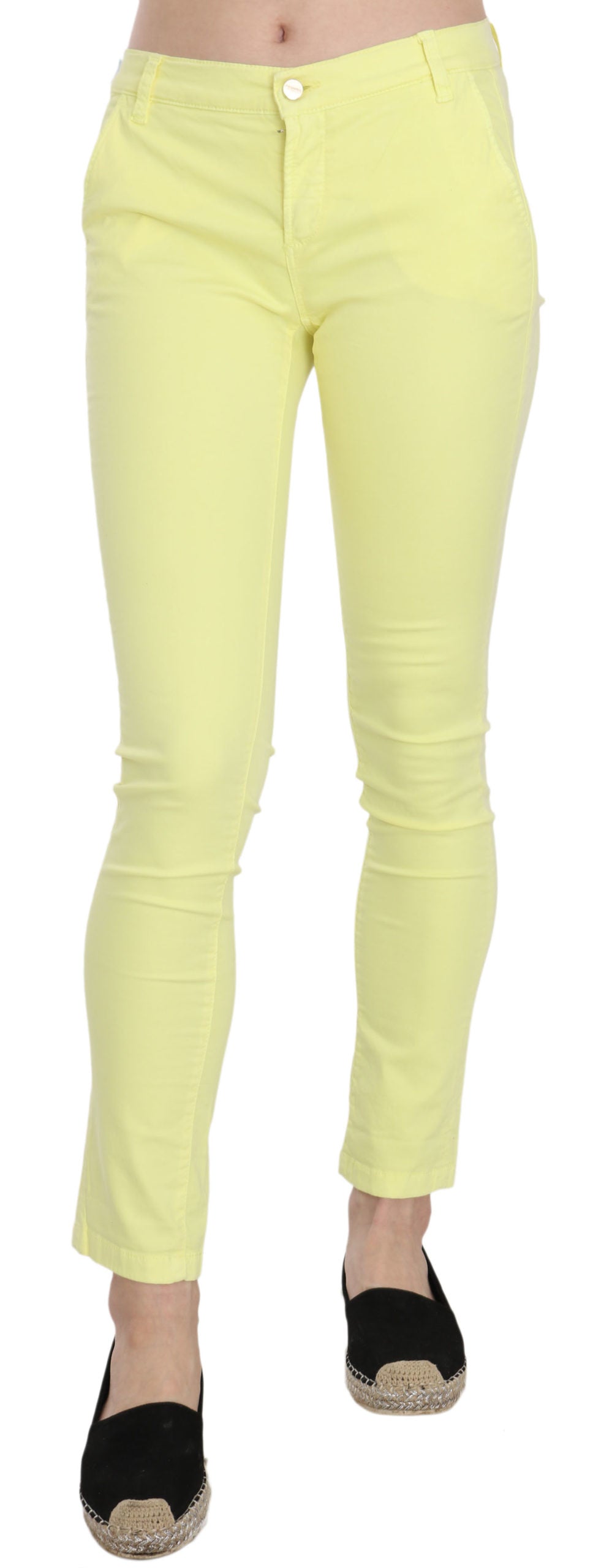 PINKO Yellow Cotton Stretch Low Waist Skinny Casual Trouser Pants $625.00 PINKO Luzworld