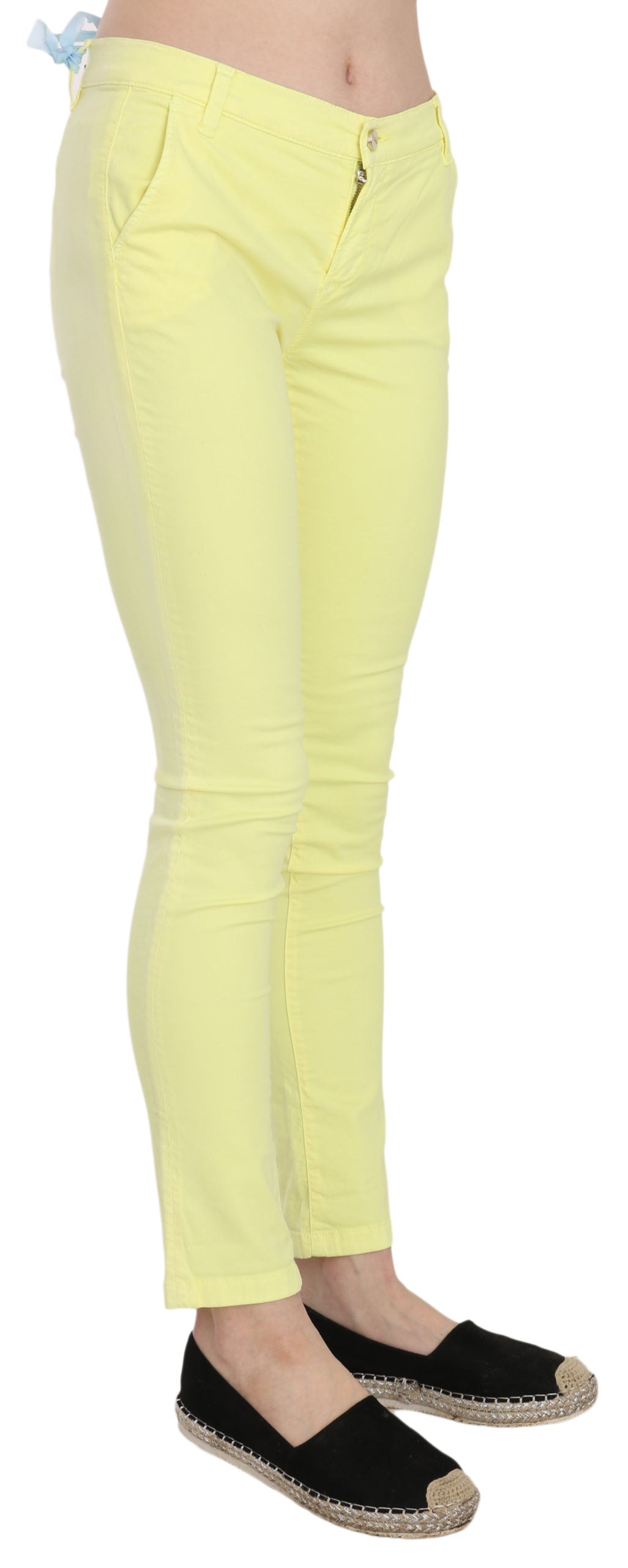 PINKO Yellow Cotton Stretch Low Waist Skinny Casual Trouser Pants $625.00 PINKO Luzworld
