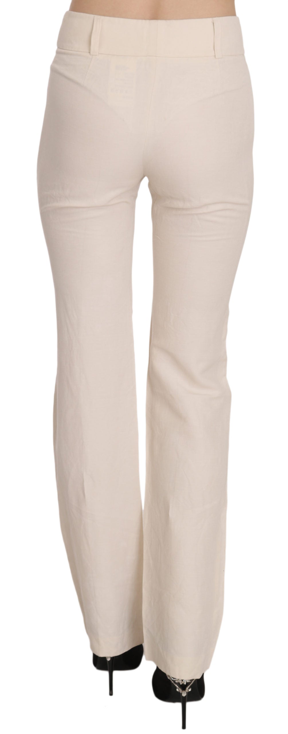 LAUREL White High Waist Silk Blend Flared Dress Trousers Pants $573.00 LAUREL Luzworld