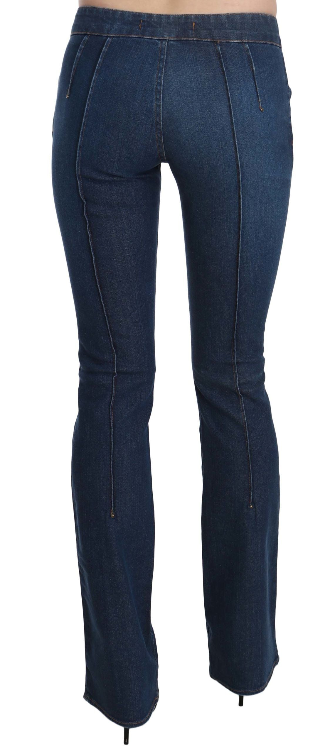 Just Cavalli Blue Low Waist Boot Cut Denim Pants Jeans $573.00 Just Cavalli Luzworld