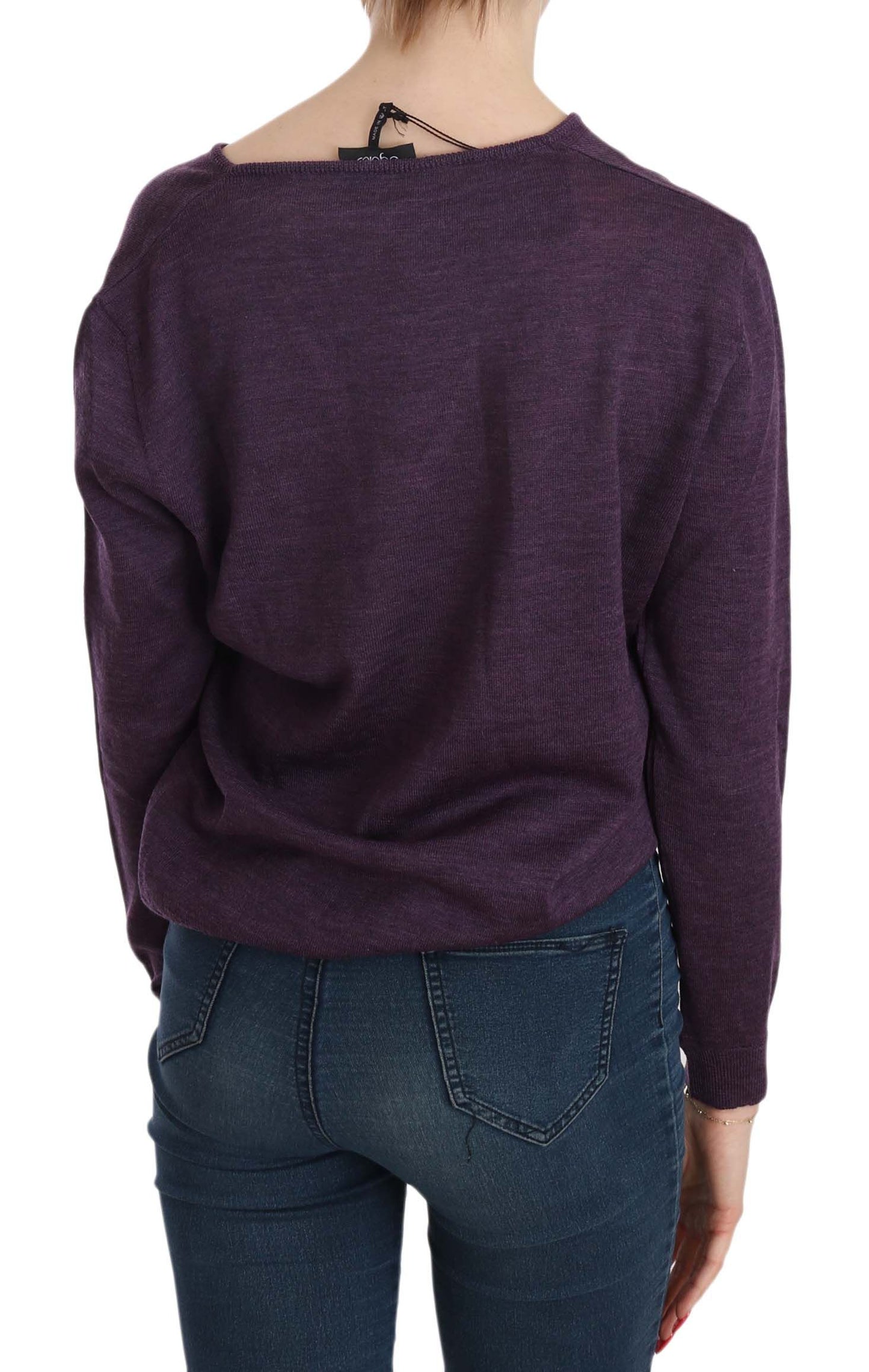 BYBLOS Purple V-neck Long Sleeve Pullover Top $254.00 BYBLOS Luzworld