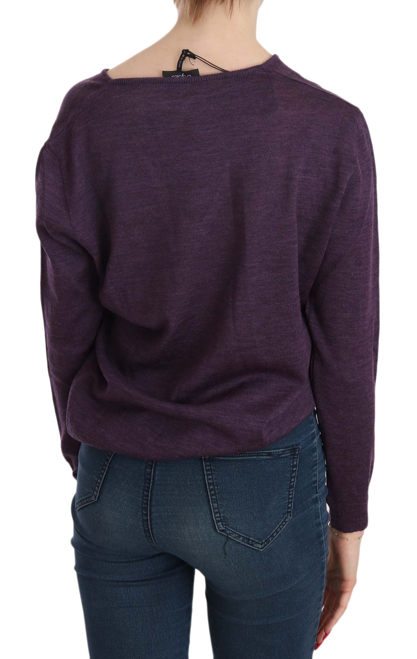BYBLOS Purple V-neck Long Sleeve Pullover Top $254.00 BYBLOS Luzworld