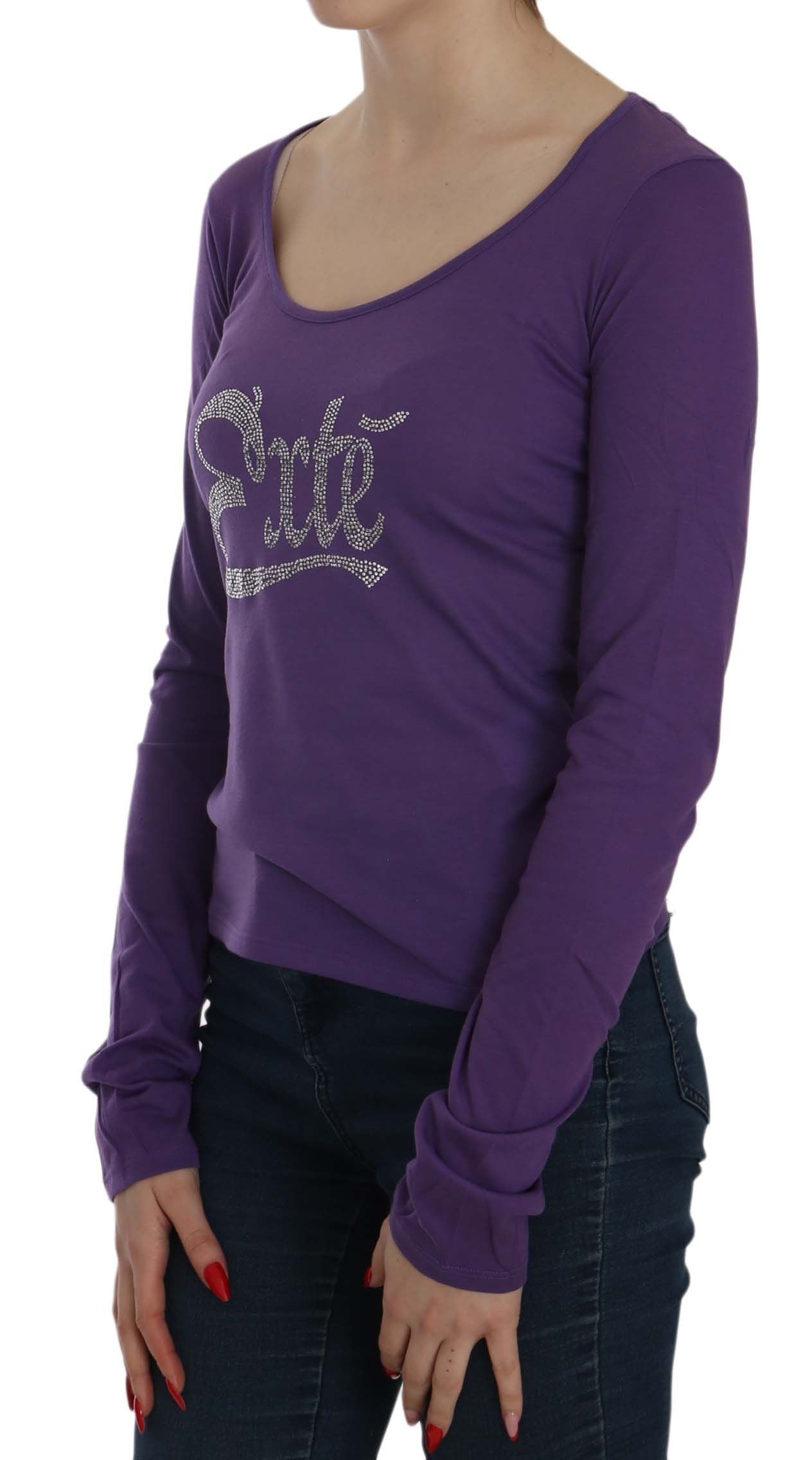 Exte Purple Crystal Embellished Long Sleeve Casual Top $244.00 Exte Luzworld