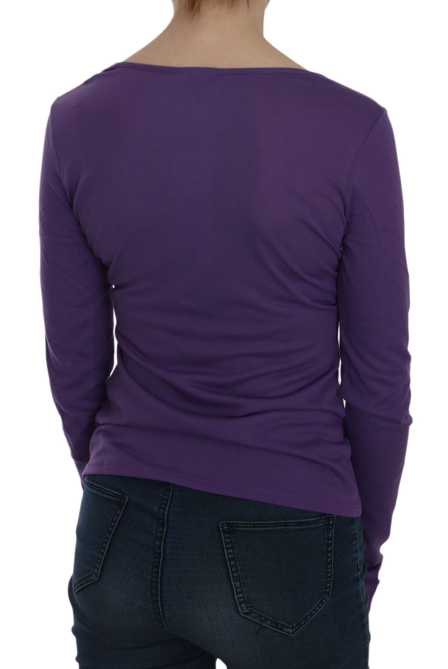 Exte Purple Crystal Embellished Long Sleeve Casual Top $244.00 Exte Luzworld