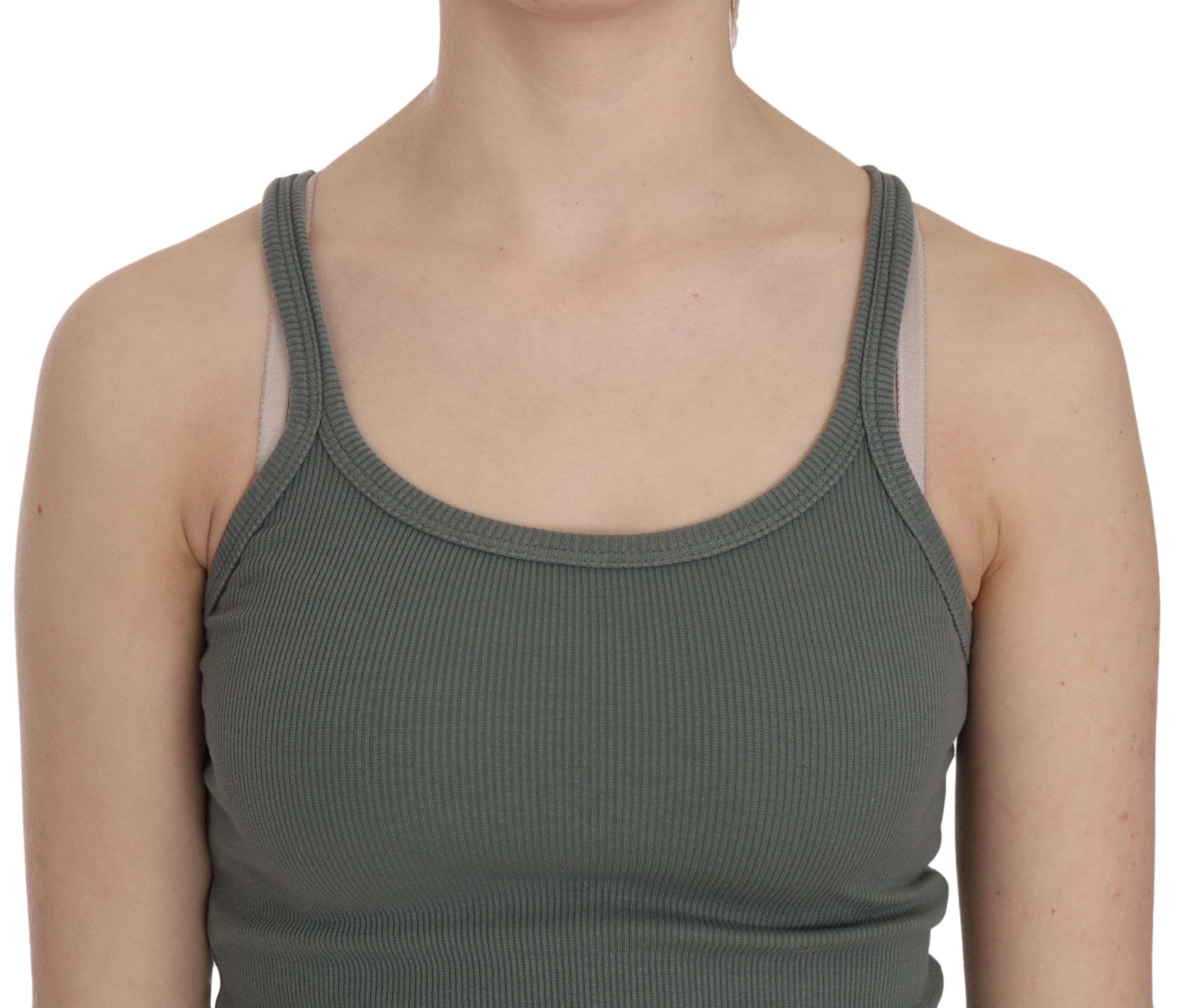 PINK MEMORIES Green Sleeveless Spaghetti Tank T-Shirt Blouse $254.00 PINK MEMORIES Luzworld